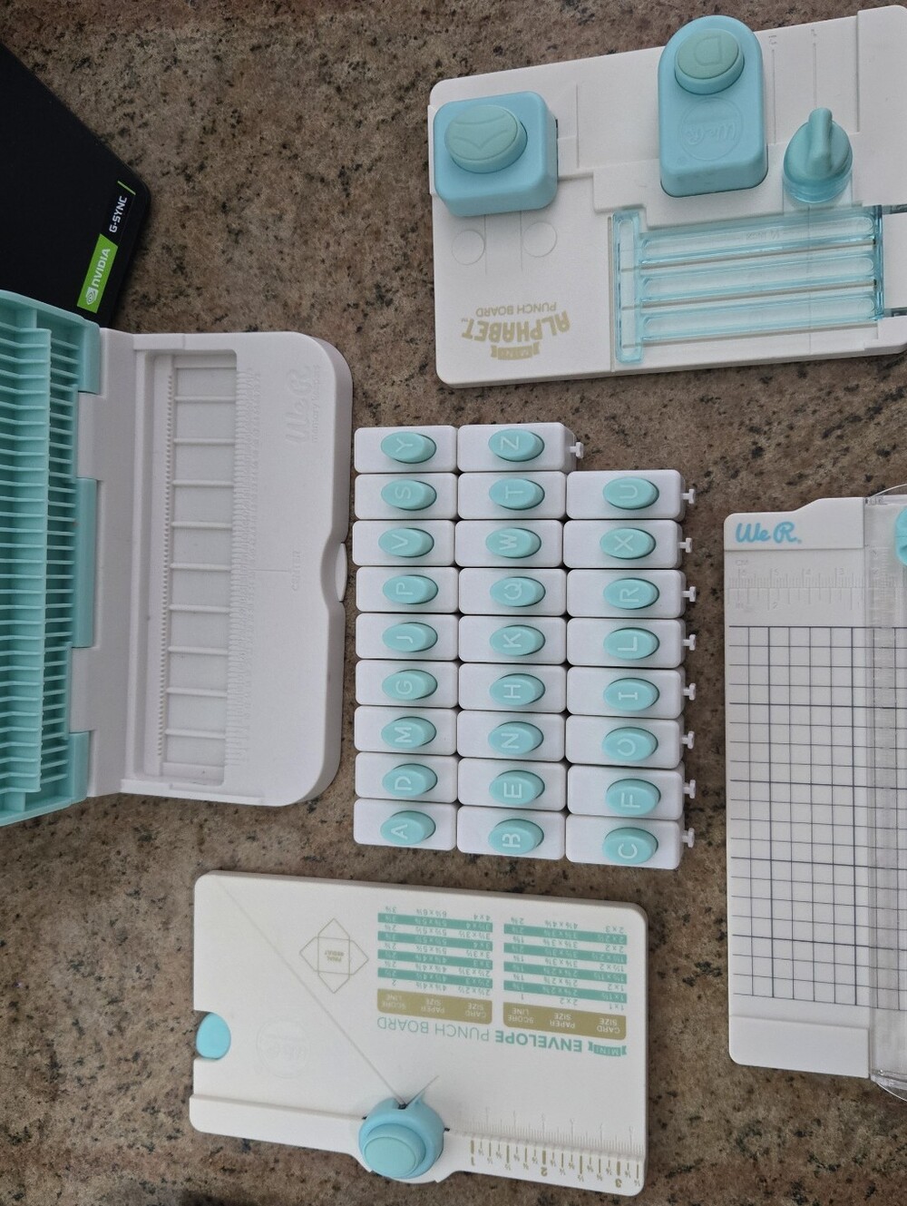 We R Memory Keepers Craft Tools – Punch Boards & Alphabet Punch Set